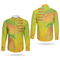 Hawaiian Mango Couples Matching Tank Maxi Dress and Long Sleeve Button Shirt Polynesian Art Pattern and Kakau Tattoo LT03 - Polynesian Pride