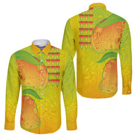 Hawaiian Mango Family Matching Summer Maxi Dress and Hawaiian Shirt Polynesian Art Pattern and Kakau Tattoo LT03 Dad's Shirt - Long Sleeve Yellow - Polynesian Pride