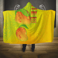 Hawaiian Mango Hooded Blanket Polynesian Art Pattern and Kakau Tattoo