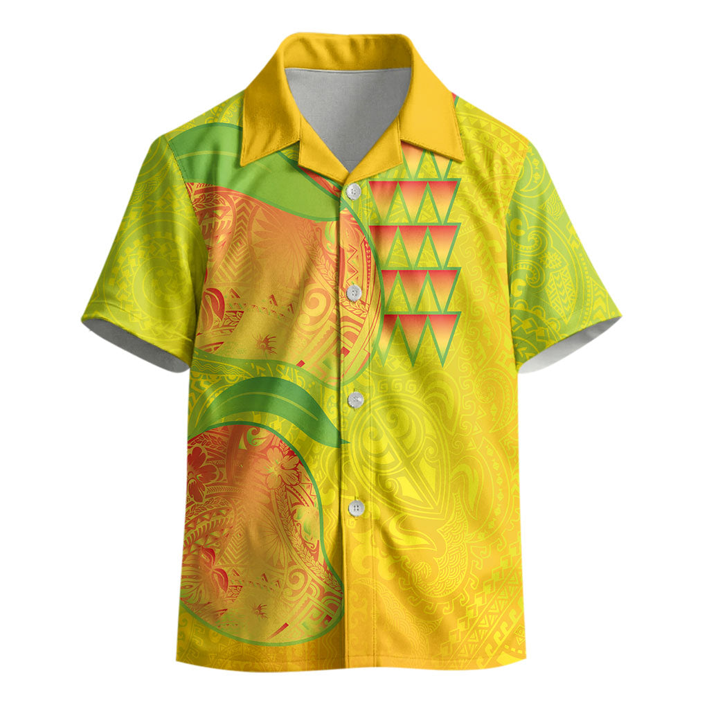 Hawaiian Mango Kid Hawaiian Shirt Polynesian Art Pattern and Kakau Tattoo