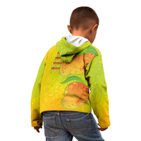 Hawaiian Mango Kid Hoodie Polynesian Art Pattern and Kakau Tattoo