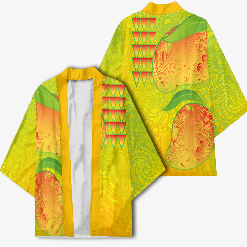 Hawaiian Mango Kimono Polynesian Art Pattern and Kakau Tattoo