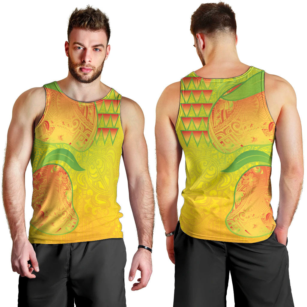 Hawaiian Mango Men Tank Top Polynesian Art Pattern and Kakau Tattoo