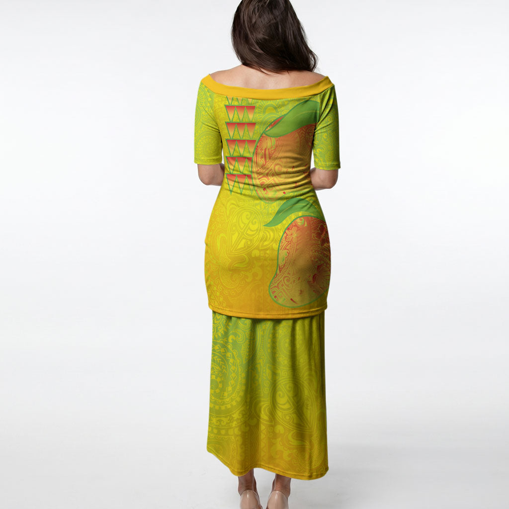 Hawaiian Mango Puletasi Polynesian Art Pattern and Kakau Tattoo
