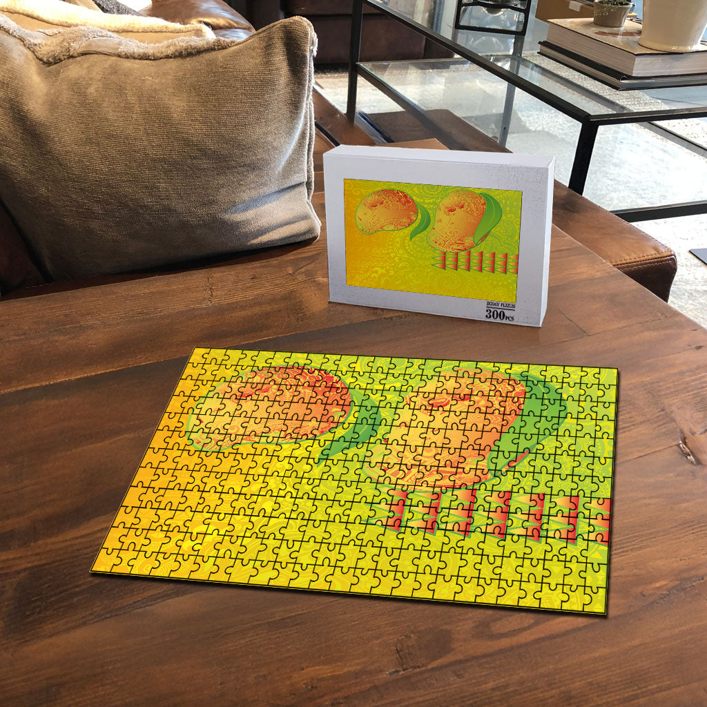 Hawaiian Mango Puzzle Polynesian Art Pattern and Kakau Tattoo