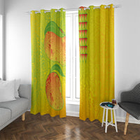 Hawaiian Mango Window Curtain Polynesian Art Pattern and Kakau Tattoo
