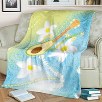 Hawaiian Ukulele Avocado Blanket Leis and Polynesian Pattern