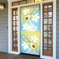 Hawaiian Ukulele Avocado Door Cover Leis and Polynesian Pattern