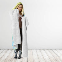 Hawaiian Ukulele Avocado Hooded Blanket Leis and Polynesian Pattern