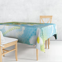 Hawaiian Ukulele Avocado Tablecloth Leis and Polynesian Pattern