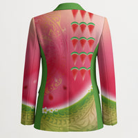 Hawaiian Watermelon Blazer with Kakau Art Tattoo