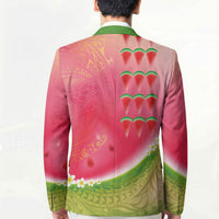 Hawaiian Watermelon Blazer with Kakau Art Tattoo