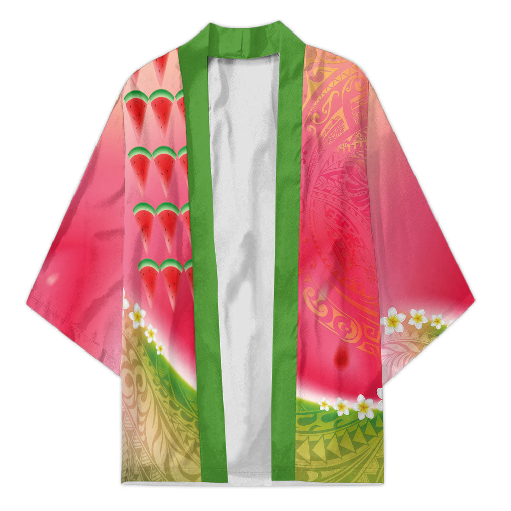 Hawaiian Watermelon Kimono with Kakau Art Tattoo