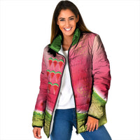 Hawaiian Watermelon Padded Jacket with Kakau Art Tattoo