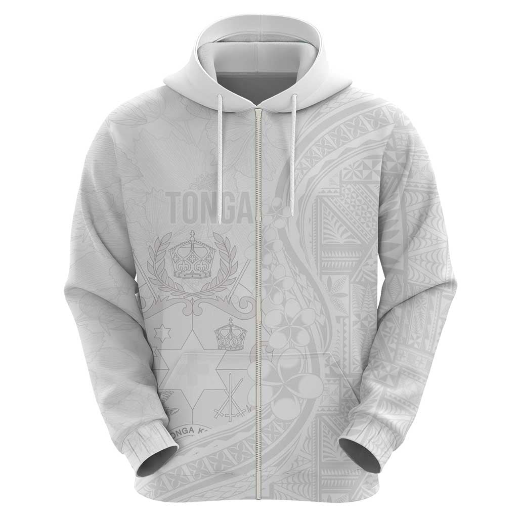 Tonga Faka Sepitema Hoodie Ngatu Pattern with Plumeria and Hibiscus