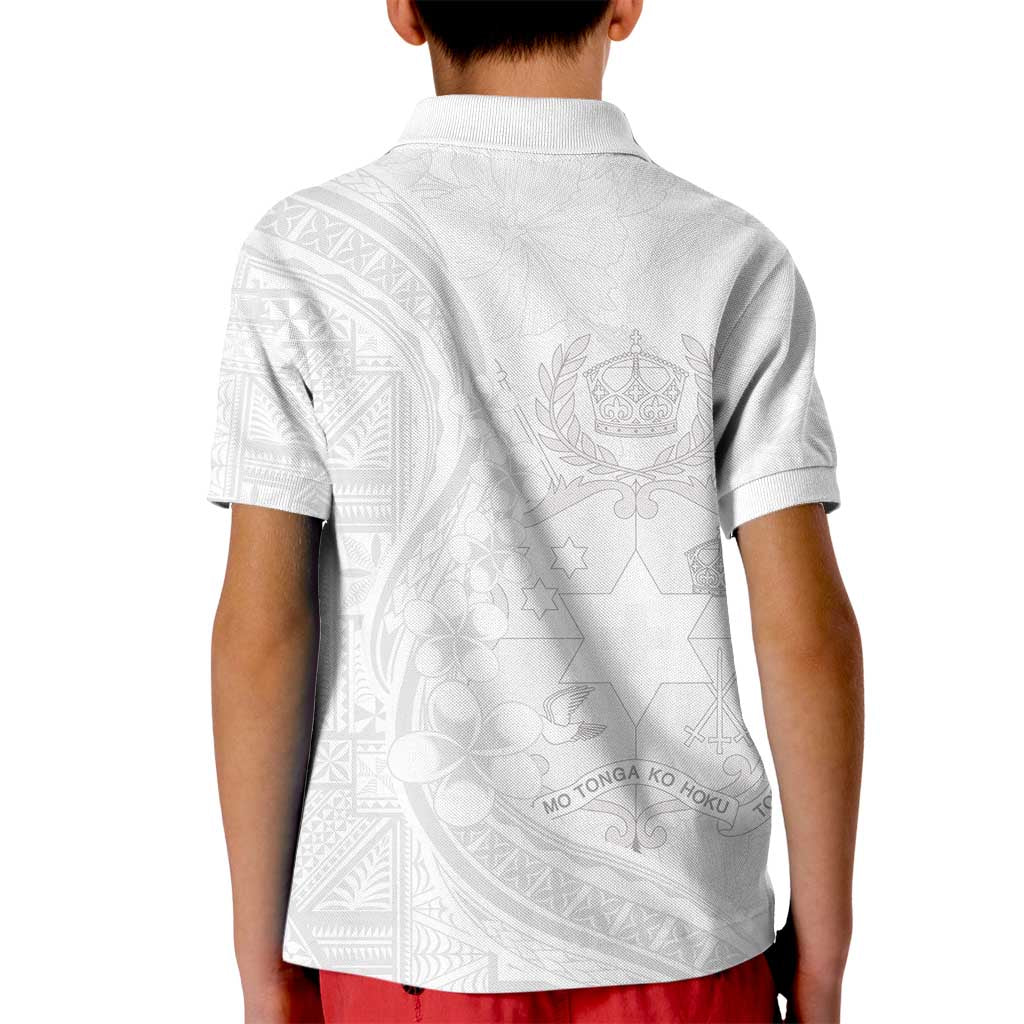 Tonga Faka Sepitema Kid Polo Shirt Ngatu Pattern with Plumeria and Hibiscus LT03 - Polynesian Pride