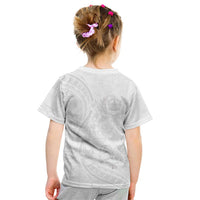 Tonga Faka Sepitema Kid T Shirt Ngatu Pattern with Plumeria and Hibiscus LT03 - Polynesian Pride
