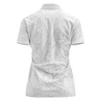 Tonga Faka Sepitema Women Polo Shirt Ngatu Pattern with Plumeria and Hibiscus