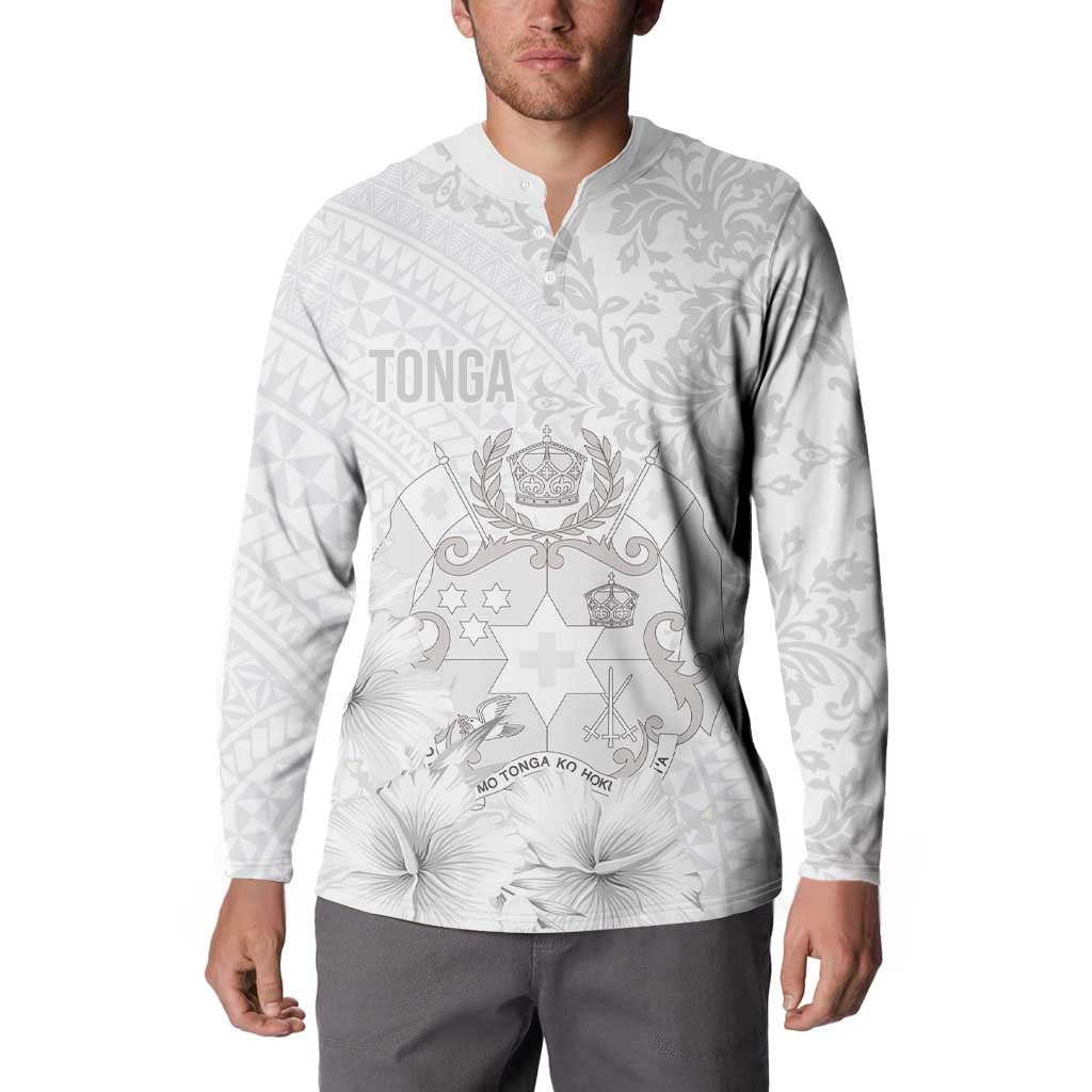 Tonga Faka Sepitema Button Sweatshirt Ngatu and Floral Pattern with Blooming Hibiscus LT03 - Polynesian Pride