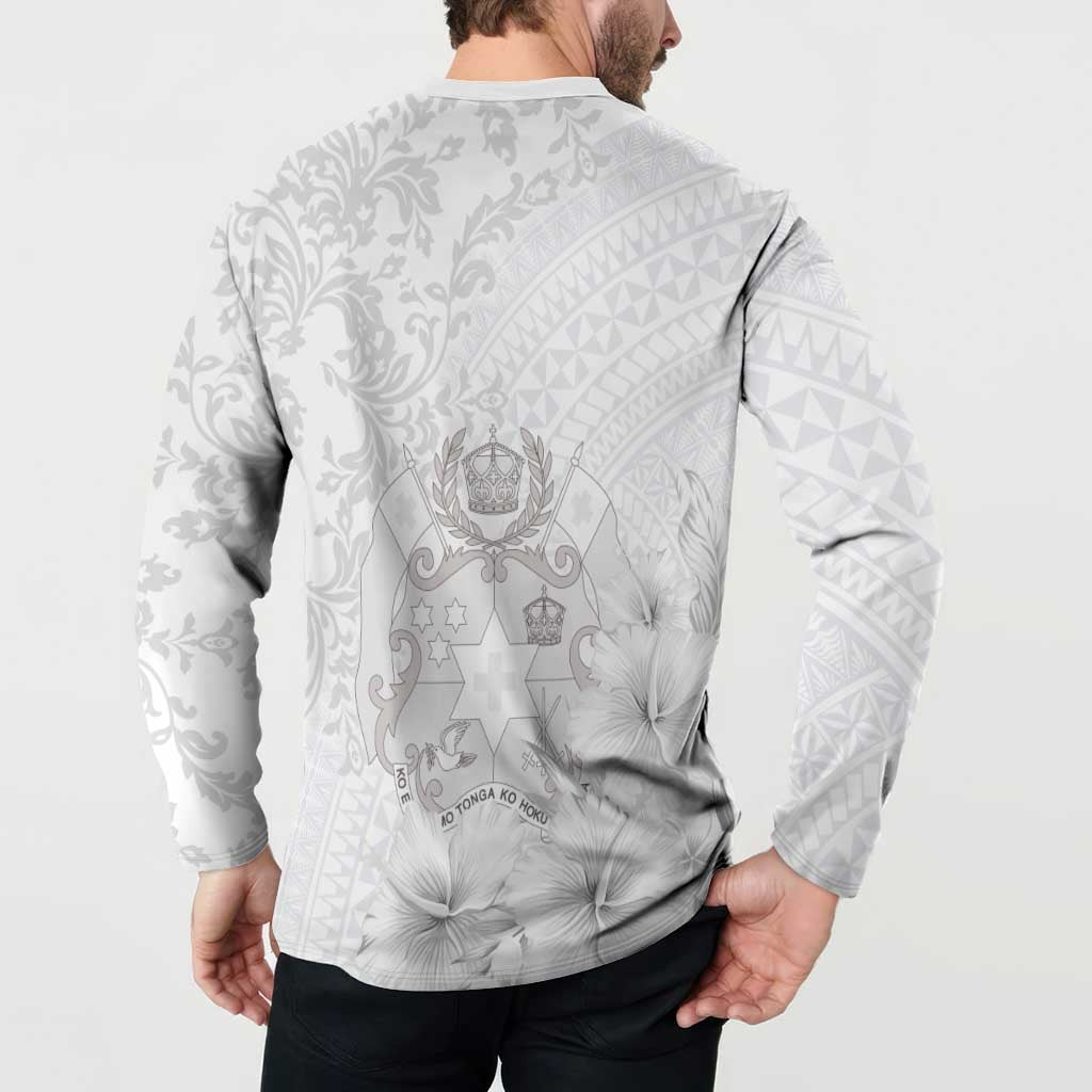 Tonga Faka Sepitema Button Sweatshirt Ngatu and Floral Pattern with Blooming Hibiscus LT03 - Polynesian Pride