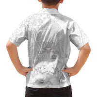Tonga Faka Sepitema Kid Hawaiian Shirt Ngatu and Floral Pattern with Blooming Hibiscus LT03 - Polynesian Pride