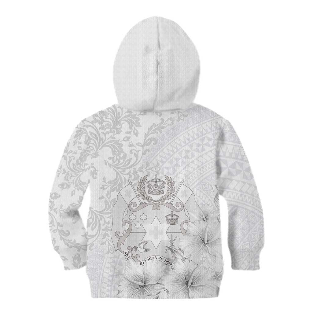 Tonga Faka Sepitema Kid Hoodie Ngatu and Floral Pattern with Blooming Hibiscus