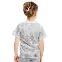 Tonga Faka Sepitema Kid T Shirt Ngatu and Floral Pattern with Blooming Hibiscus LT03 - Polynesian Pride