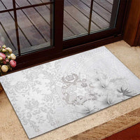 Tonga Faka Sepitema Rubber Doormat Ngatu and Floral Pattern with Blooming Hibiscus LT03 - Polynesian Pride