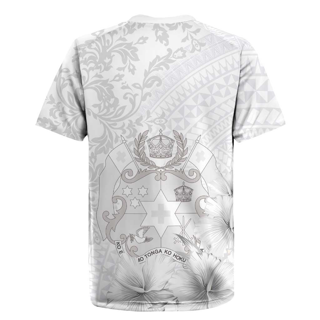 Tonga Faka Sepitema Rugby Jersey Ngatu and Floral Pattern with Blooming Hibiscus
