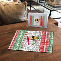 Hawaiian Mele Kalikimaka Puzzle Funny Pineapple Surfing with Map Christmas Stripe Elements LT03 - Polynesian Pride