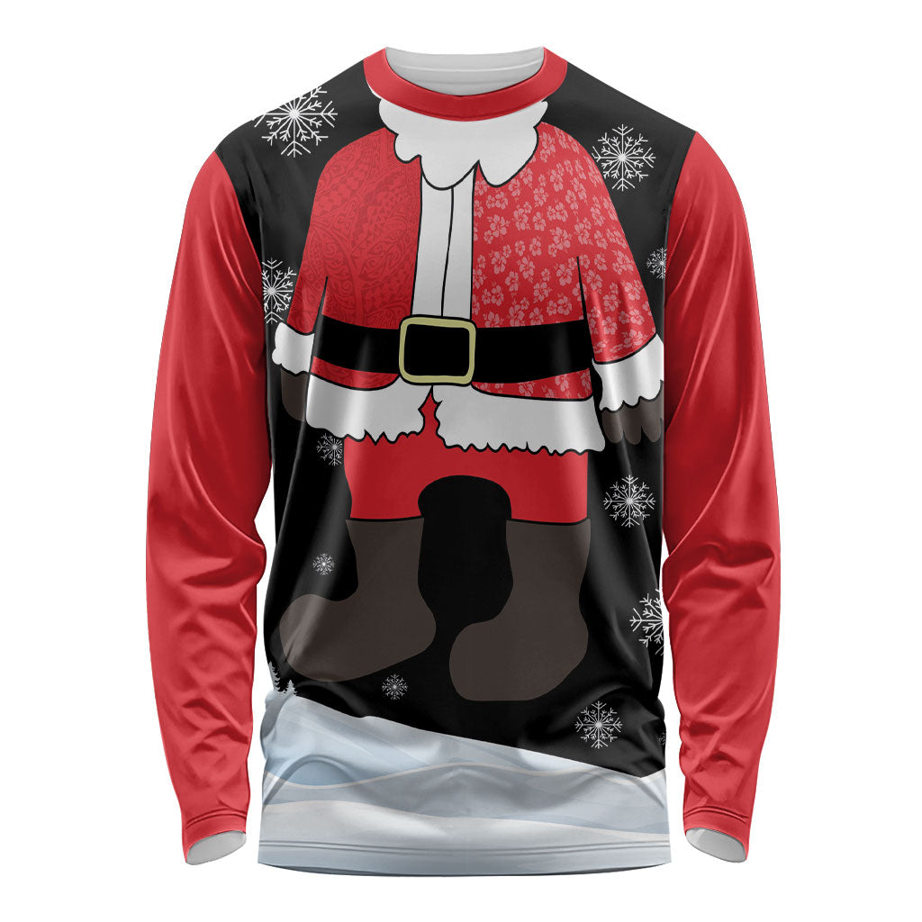 Polynesian Santa Claus Costume Funny Long Sleeve Shirt LT03 Unisex Multicolor - Polynesian Pride