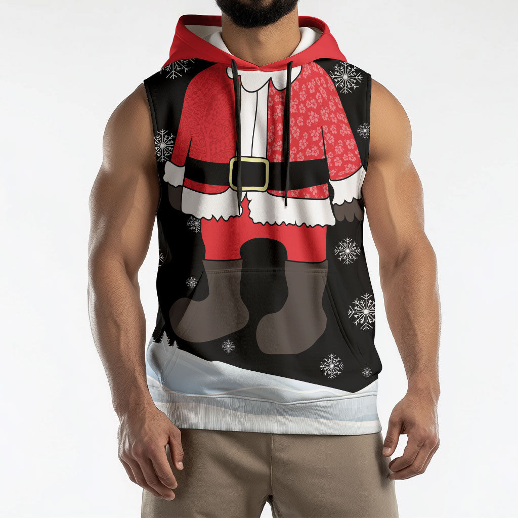Polynesian Santa Claus Costume Funny Sleeveless Hoodie LT03 - Polynesian Pride