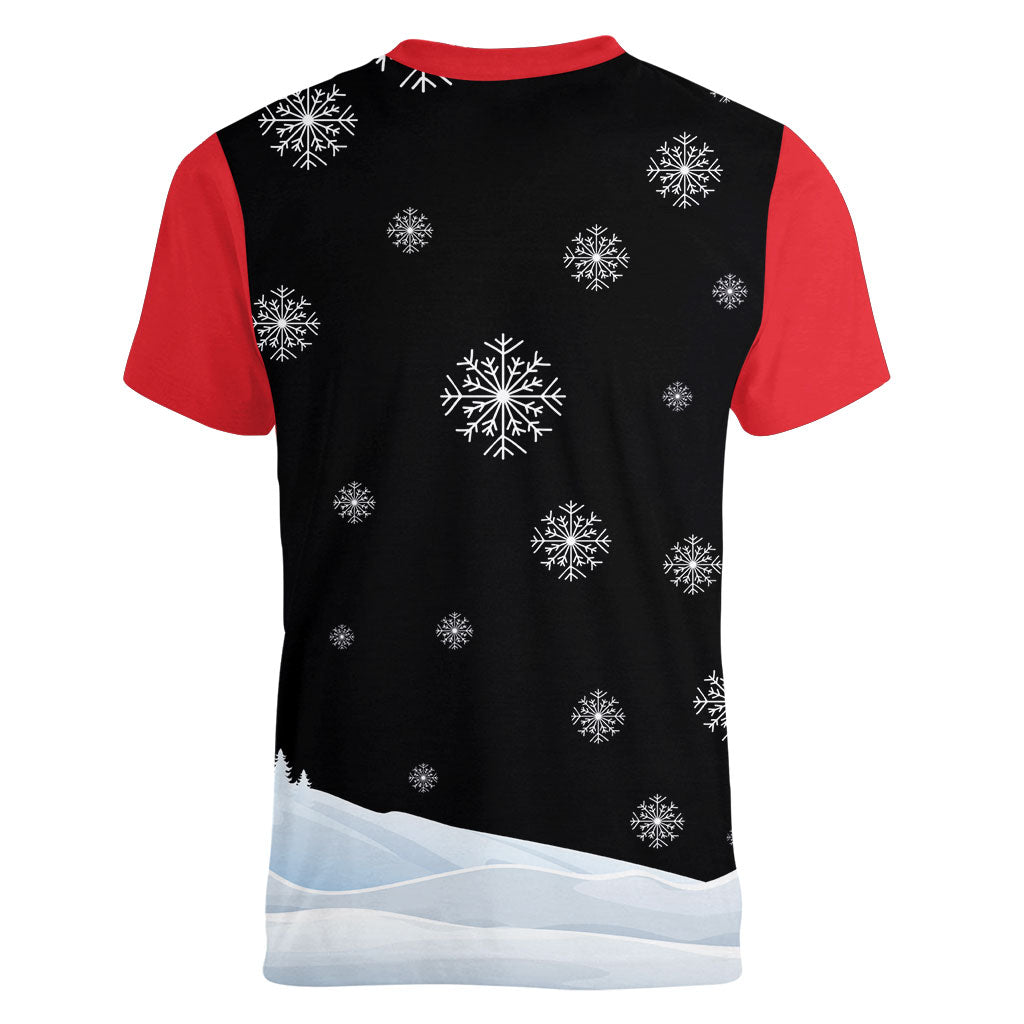 Polynesian Santa Claus Costume Funny Women V-Neck T-Shirt LT03 - Polynesian Pride