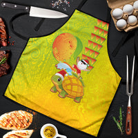 Hawaiian Mango Mele Kalikimaka Apron Santa Claus Surfing with Turtle Mango Christmas LT03 Multicolor - Polynesian Pride