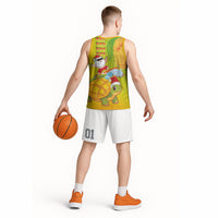Hawaiian Mango Mele Kalikimaka Basketball Jersey Santa Claus Surfing with Turtle Mango Christmas LT03 - Polynesian Pride
