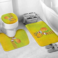 Hawaiian Mango Mele Kalikimaka Bathroom Set Santa Claus Surfing with Turtle Mango Christmas LT03 Mat Set Only (3 pcs) One Size Multicolor - Polynesian Pride