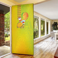 Hawaiian Mango Mele Kalikimaka Door Cover Santa Claus Surfing with Turtle Mango Christmas LT03 - Polynesian Pride