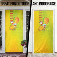 Hawaiian Mango Mele Kalikimaka Door Cover Santa Claus Surfing with Turtle Mango Christmas LT03 - Polynesian Pride