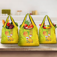 Hawaiian Mango Mele Kalikimaka Grocery Bag Santa Claus Surfing with Turtle Mango Christmas LT03 3-pack One Size Multicolor - Polynesian Pride