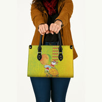 Hawaiian Mango Mele Kalikimaka Leather Bag Santa Claus Surfing with Turtle Mango Christmas LT03 - Polynesian Pride