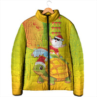 Hawaiian Mango Mele Kalikimaka Padded Jacket Santa Claus Surfing with Turtle Mango Christmas LT03 - Polynesian Pride