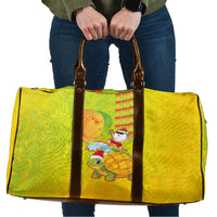 Hawaiian Mango Mele Kalikimaka Travel Bag Santa Claus Surfing with Turtle Mango Christmas LT03 Multicolor - Polynesian Pride