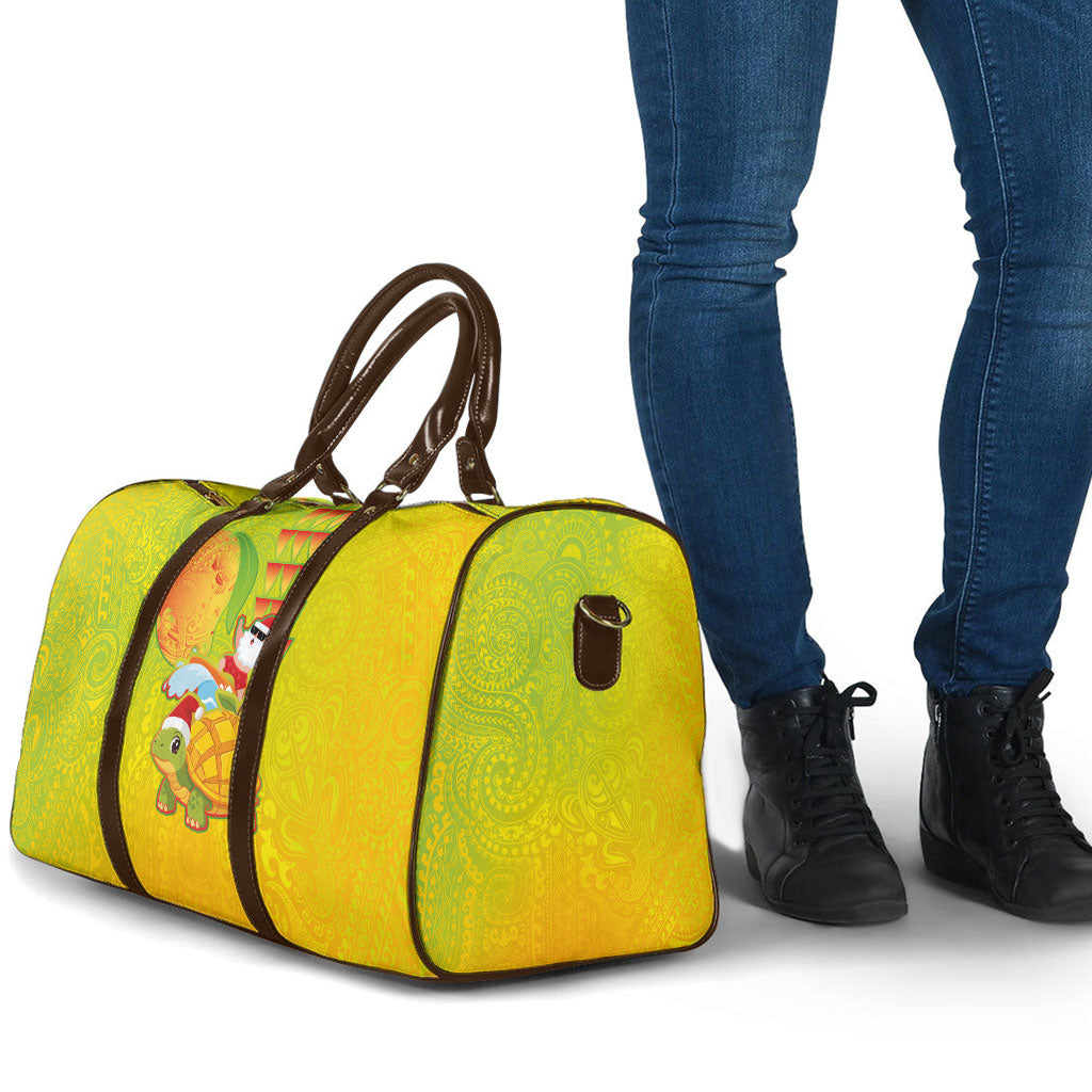 Hawaiian Mango Mele Kalikimaka Travel Bag Santa Claus Surfing with Turtle Mango Christmas LT03 - Polynesian Pride