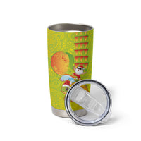 Hawaiian Mango Mele Kalikimaka Tumbler Cup Santa Claus Surfing with Turtle Mango Christmas LT03 - Polynesian Pride