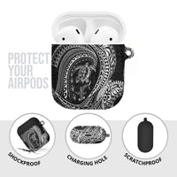 Hawaiian Turtle and Shark AirPods Case Kakau Tribal with Polynesian Pattern Black Color LT03 - Polynesian Pride