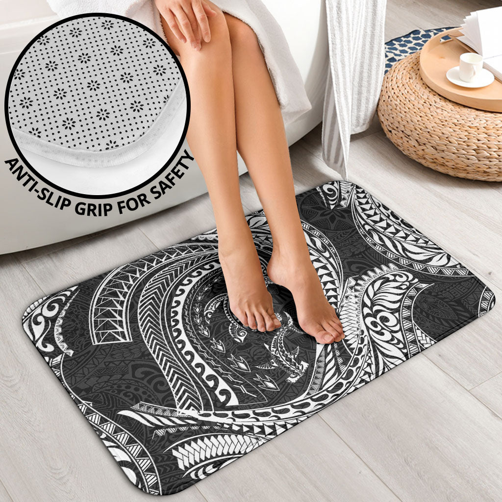 Hawaiian Turtle and Shark Bathroom Set Kakau Tribal with Polynesian Pattern Black Color LT03 - Polynesian Pride