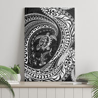 Hawaiian Turtle and Shark Canvas Wall Art Kakau Tribal with Polynesian Pattern Black Color LT03 - Polynesian Pride