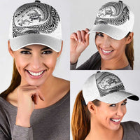 Hawaiian Turtle and Shark Classic Cap Kakau Tribal with Polynesian Pattern White Color LT03 - Polynesian Pride