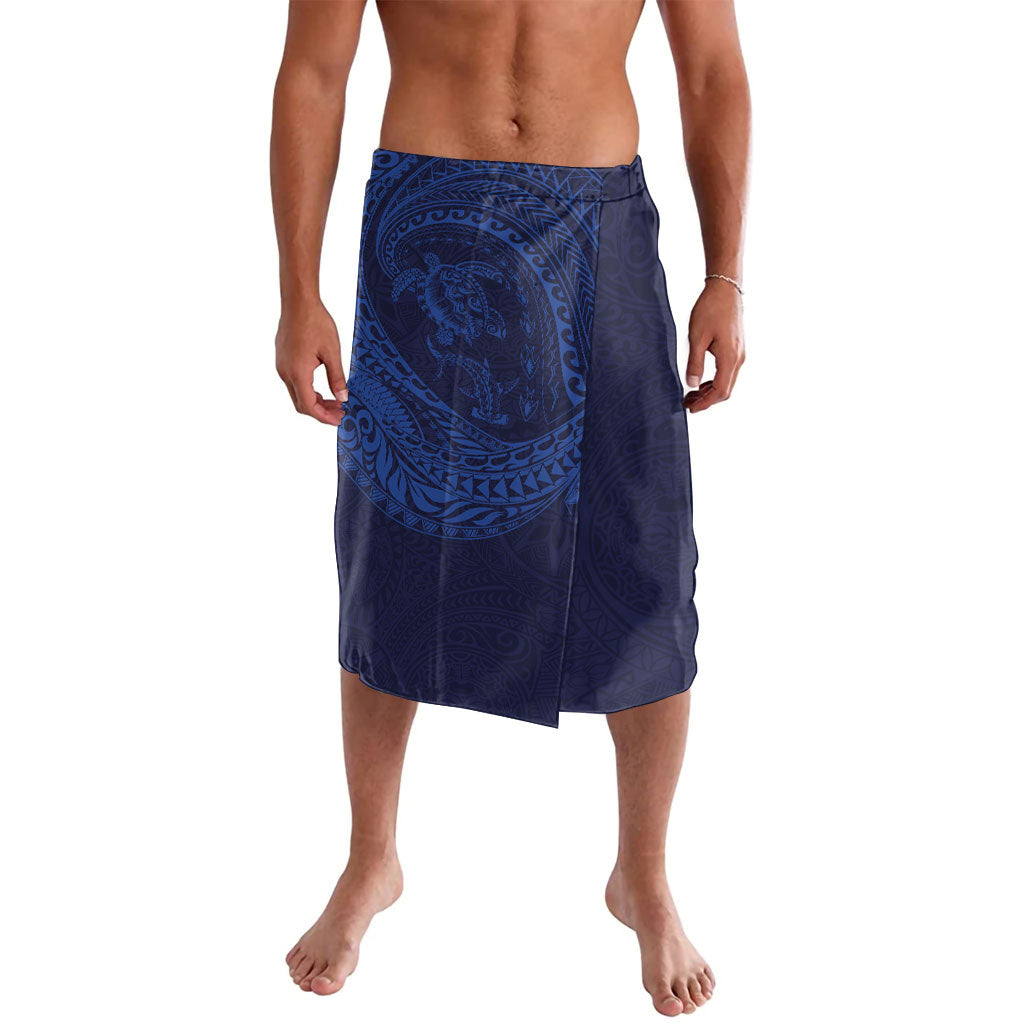 Hawaiian Turtle and Shark Lavalava Kakau Tribal with Polynesian Pattern Blue Color LT03 Blue - Polynesian Pride