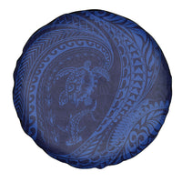 Hawaiian Turtle and Shark Spare Tire Cover Kakau Tribal with Polynesian Pattern Blue Color LT03 - Polynesian Pride
